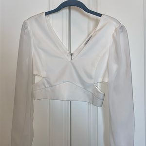 Long Sleeve Crop Top with Side Slits